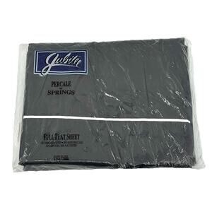 SPRINGS Jubilee FULL Flat Sheet 180 Thread Count BLACK Soft Percale USA Made NIP